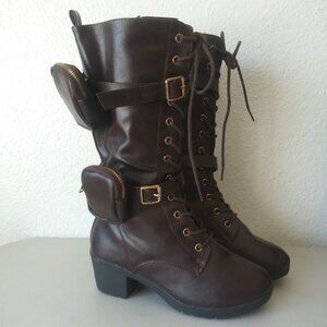 Link girls size 4 (equivalent to 5.5 women's shoes) dark brown high heel boot